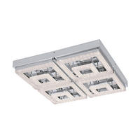 PLAFONIERĂ CU LED - transparent, Basics, sticlă/metal (52/52/9,5cm)