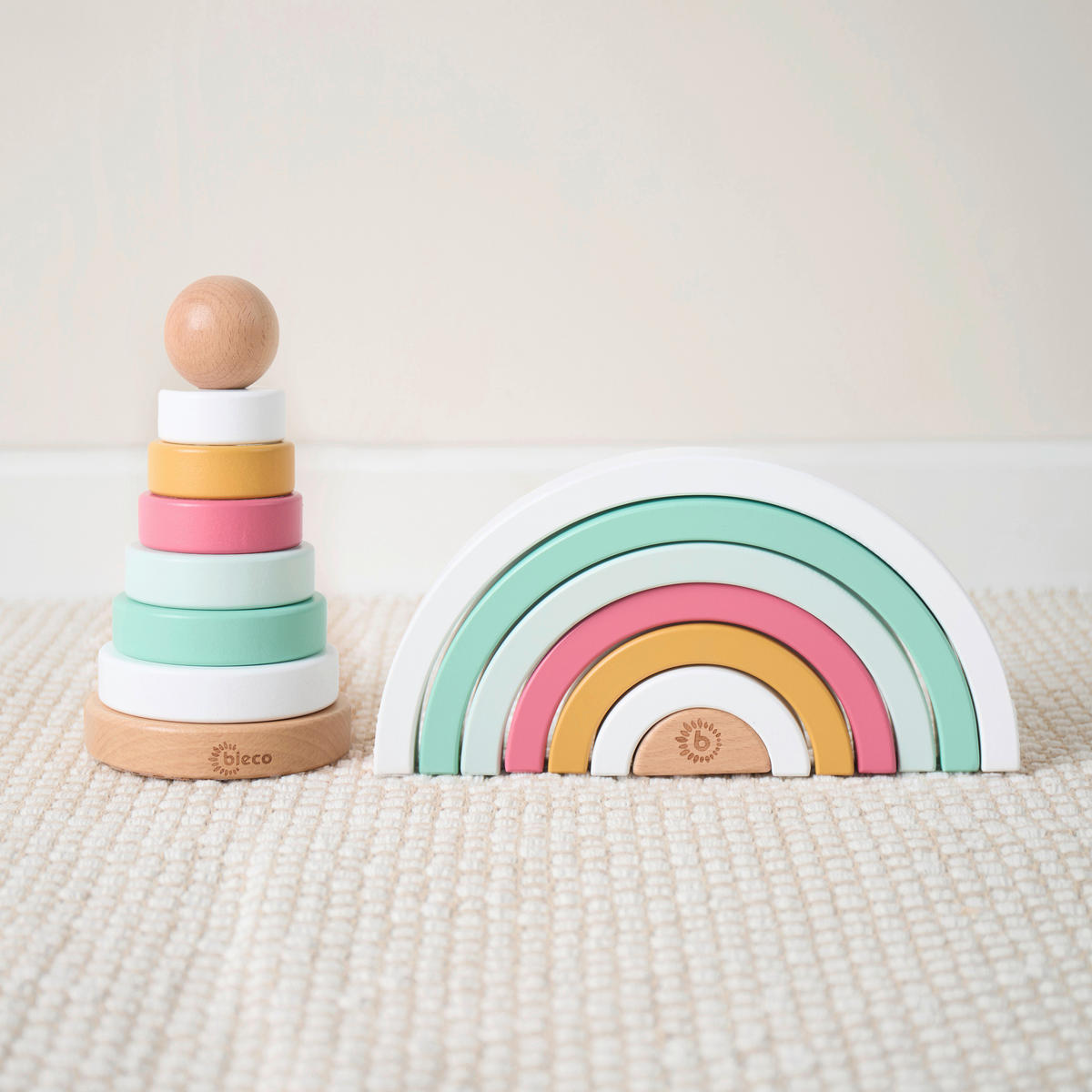 STAPELTURM Regenbogen Berry  - Multicolor, Basics, Holz (2,5/11,5/24cm)