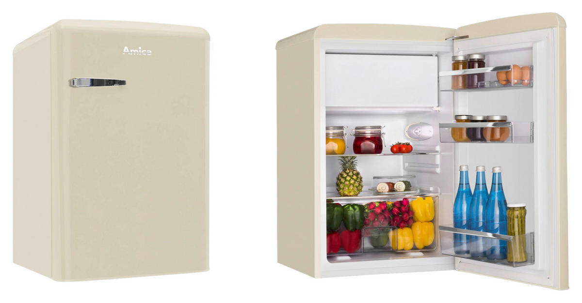 KÜHLSCHRANK 55/86/61,5 cm KS 15615 B  - Beige, Basics, Glas/Metall (55/86/61,5cm) - Amica