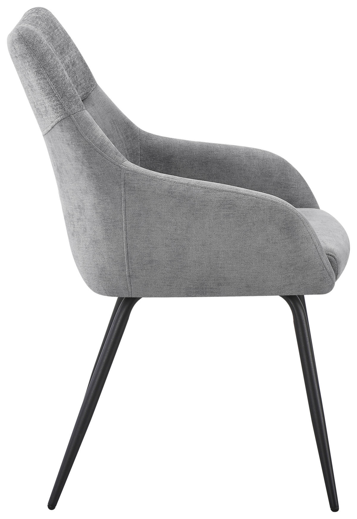 ARMLEHNSTUHL Eisen Chenille  - Schwarz/Grau, Basics, Textil/Metall (60/86/55cm) - Livetastic