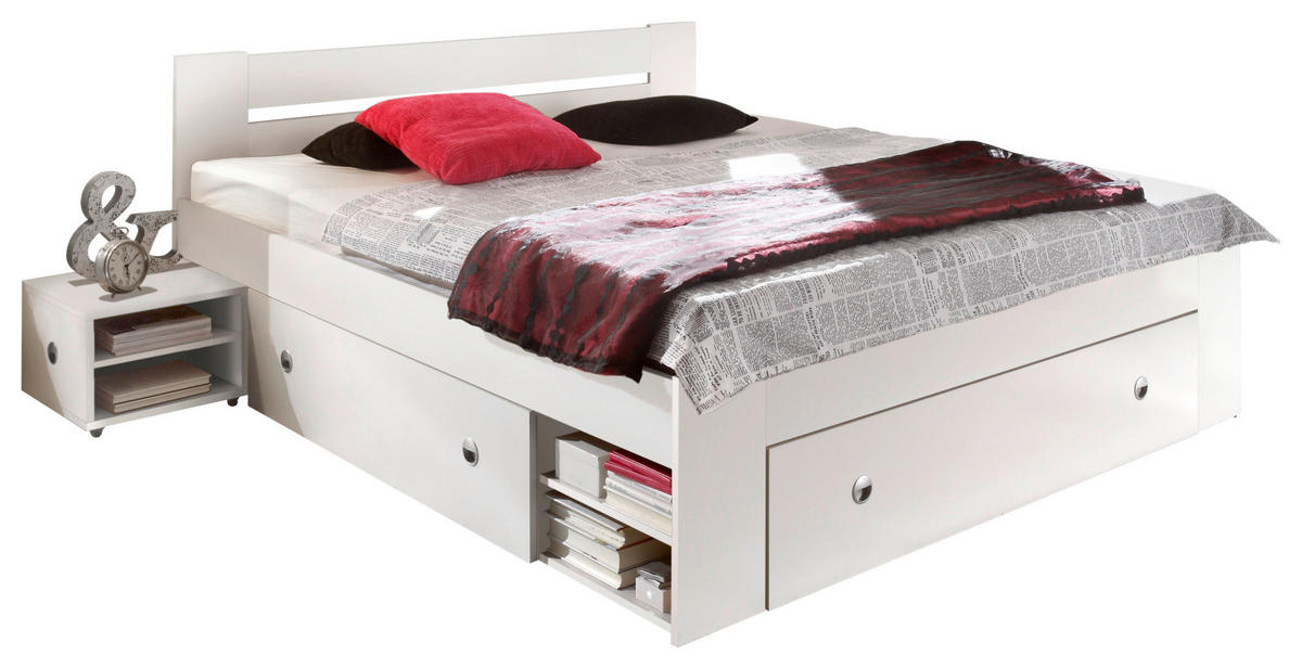 BETTANLAGE 180/200 cm  in Weiss   - Weiss, Modern (180/200cm) - MID.YOU