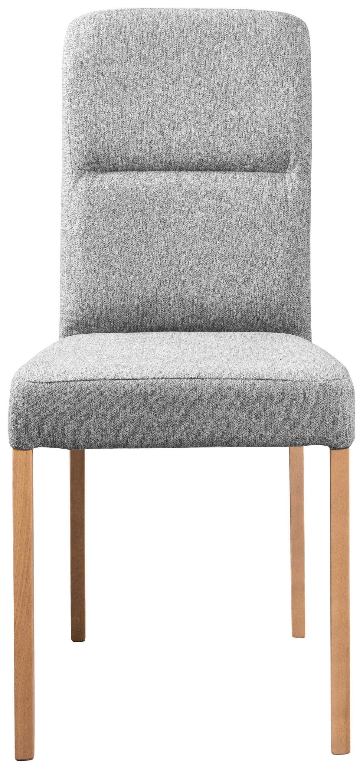 STUHL - Eichefarben/Hellgrau, KONVENTIONELL, Holz/Textil (43/91/58cm)