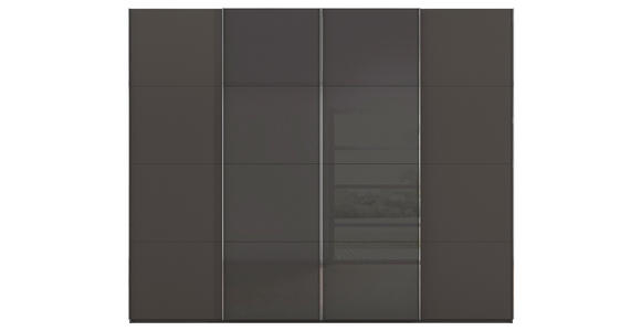 SCHWEBETÜRENSCHRANK 271/235/68 cm 4-türig Graphitfarben, Dunkelgrau - Chromfarben/Dunkelgrau, KONVENTIONELL, Glas/Holzwerkstoff (271/235/68cm) - Novel