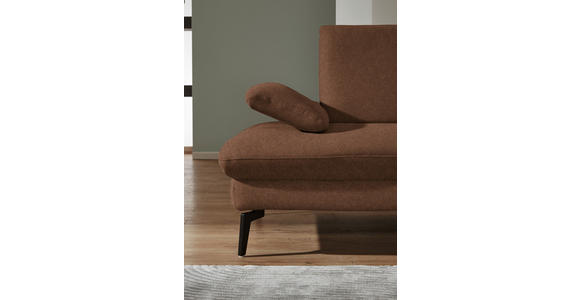ECKSOFA in Chenille, Mikrofaser Braun 299/157 cm - Schwarz/Braun, Design, Textil/Metall (299/157cm) - Dieter Knoll