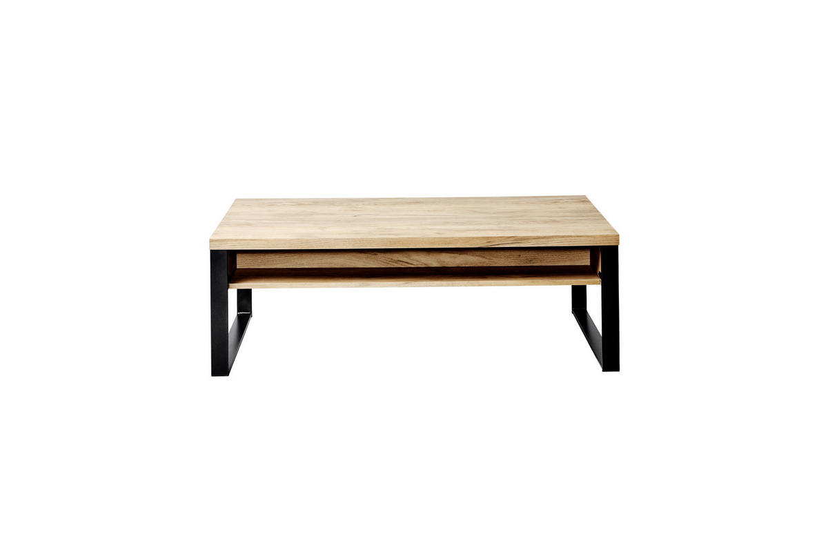 COUCHTISCH 118/59/40 cm rechteckig Eichefarben  - Eichefarben/Anthrazit, Design, Holzwerkstoff/Metall (118/59/40cm)