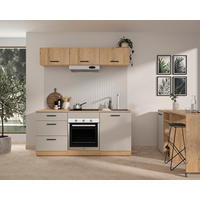 KÜCHENLEERBLOCK   in Beige, Beigebraun  - Beige/Beigebraun, Trend, Holzwerkstoff/Metall (180/211/60cm) - MID.YOU