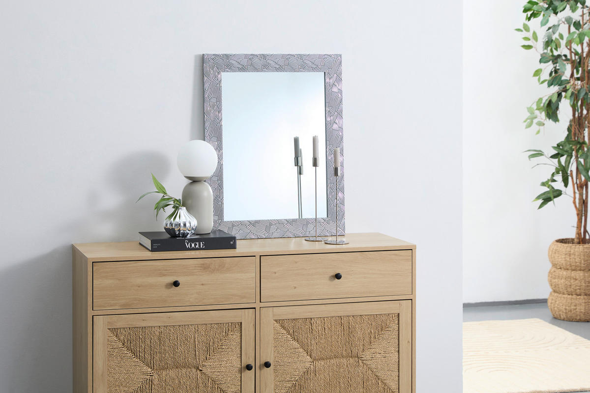WANDSPIEGEL 55/70/2 cm  - Silberfarben, Lifestyle, Glas/Holzwerkstoff (55/70/2cm) - Carryhome