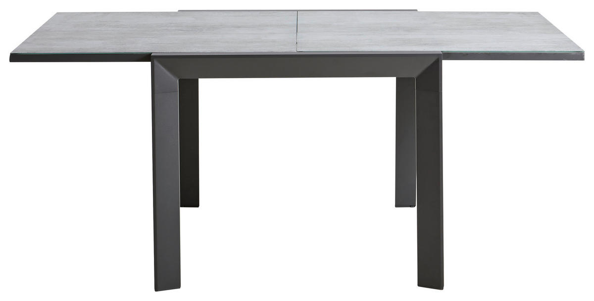 GARTENTISCH 90-180/90/75 cm Metall, Glas quadratisch  - Anthrazit/Grau, Design, Glas/Metall (90-180/90/75cm) - Ambia Garden