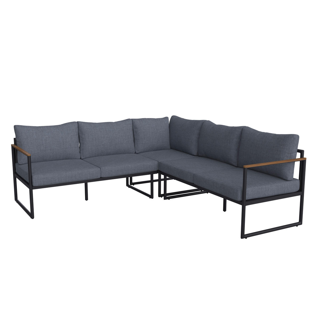 LOUNGEGARNITUR Teakholz Aluminium  - Dunkelgrau, MODERN, Holz/Metall - Ambia Garden
