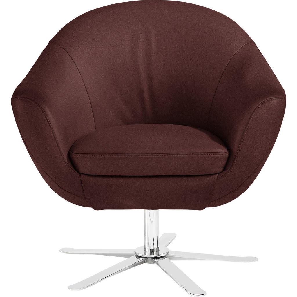 Thumbnail - Joop! Cocktailsessel Supercup, Weinrot, Leder, Echtleder, Longlife-Leder, 84x82x71 cm, Blauer Engel, Goldenes M, Made in...