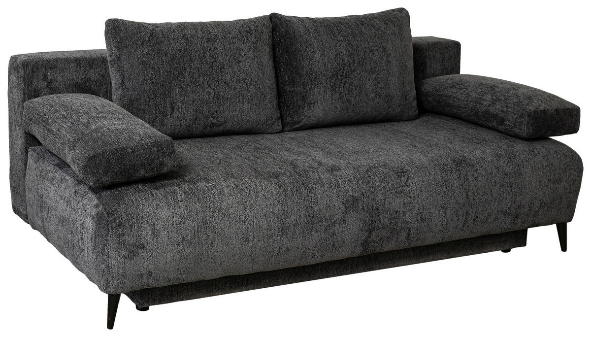 CANAPEA EXTENSIBILĂ lemn, plastic, textil antracit  - antracit/negru, Trend, plastic/lemn (200/88/100cm) - Carryhome