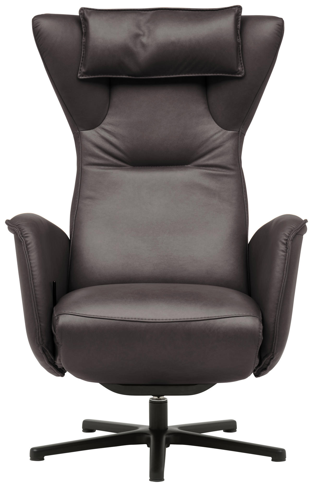 RELAXSESSEL Leder Mokka  - Schwarz/Mokka, Design, Leder/Metall (75/106/86cm) - Valdera