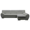 ECKSOFA Hellgrau Flachgewebe  - Silberfarben/Hellgrau, Design, Kunststoff/Textil (281/167cm) - MID.YOU