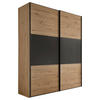 SCHWEBETÜRENSCHRANK Eiche Artisan, Anthrazit  - Anthrazit/Schwarz, Holzwerkstoff/Metall (225/222/68cm) - Moderano