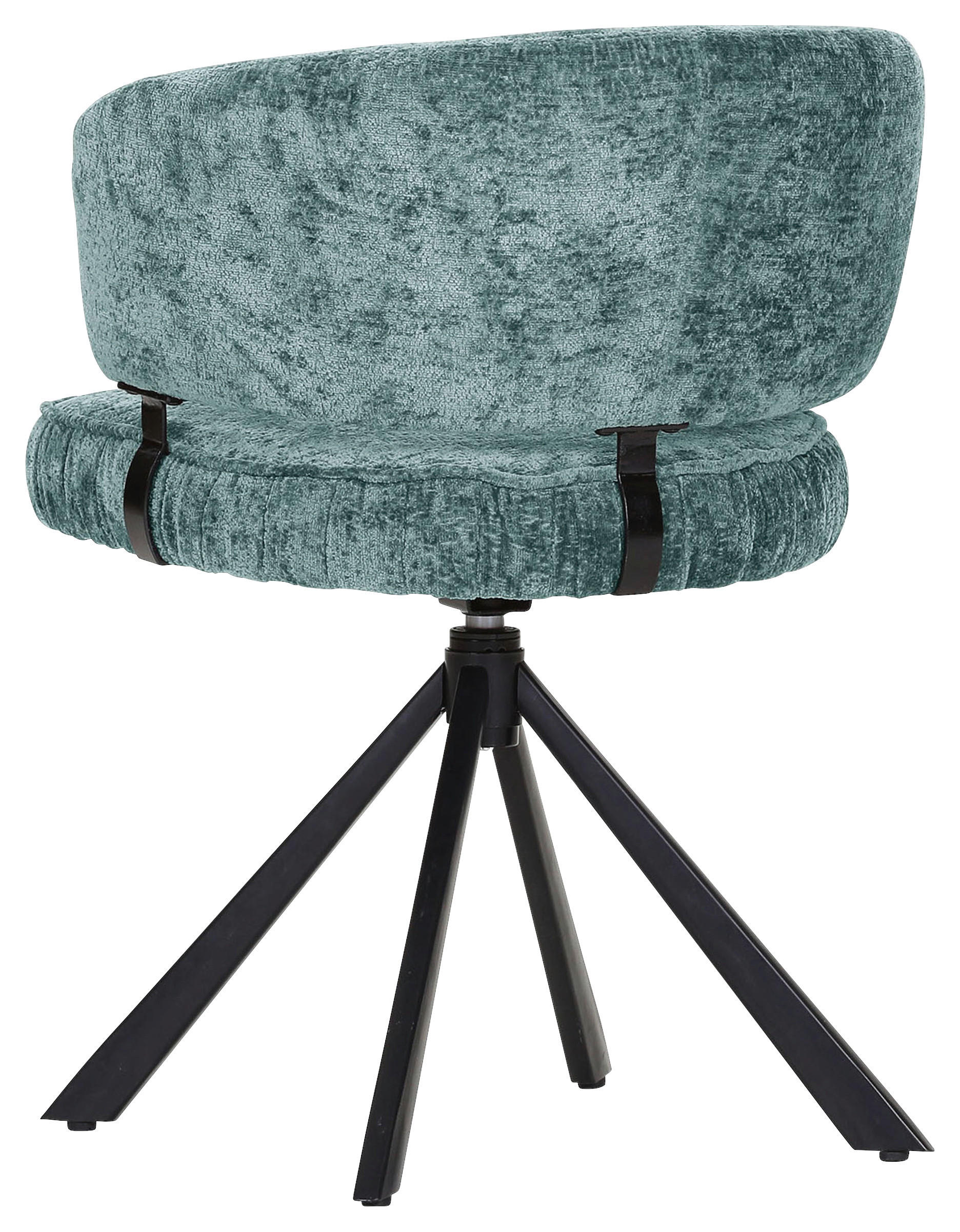 STUHL Chenille Petrol  - Petrol/Schwarz, Design, Textil/Metall (62/80/56cm) - Landscape