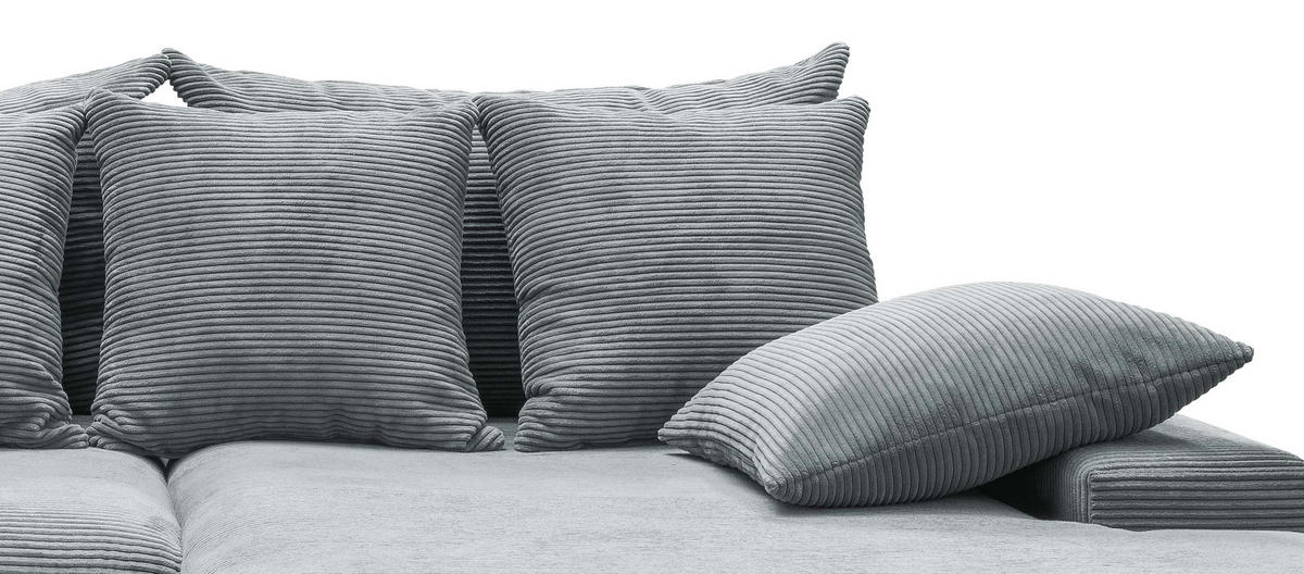 ECKSOFA in Cord Hellblau  - Schwarz/Hellblau, Modern, Kunststoff/Textil (278/200cm) - Livetastic