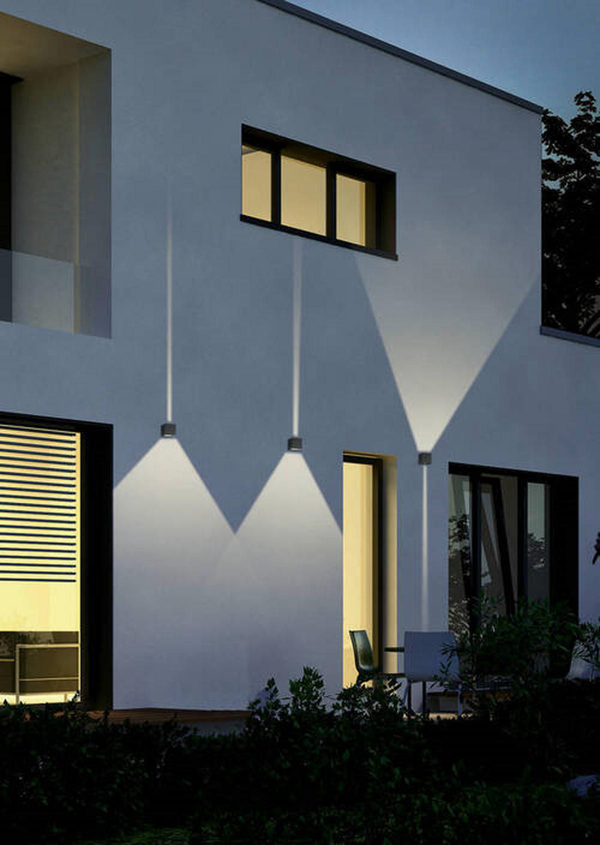 AUßENWANDLEUCHTE 8/8/8 cm   - Anthrazit, Basics, Metall (8/8/8cm)