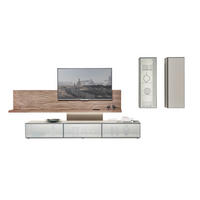 WOHNWAND 415/190/45 cm  in Taupe, Nussbaumfarben  415/190/45 cm    - Taupe/Nussbaumfarben, Design, Glas/Holz (415/190/45cm) - Ambiente