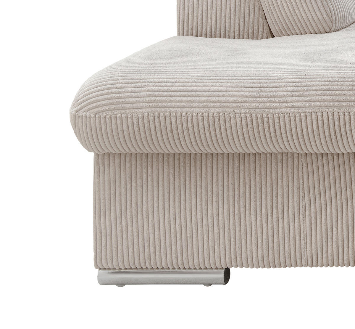 ECKSOFA  in Cord Beige  - Chromfarben/Beige, Design, Textil/Metall (228/283cm) - Livetastic