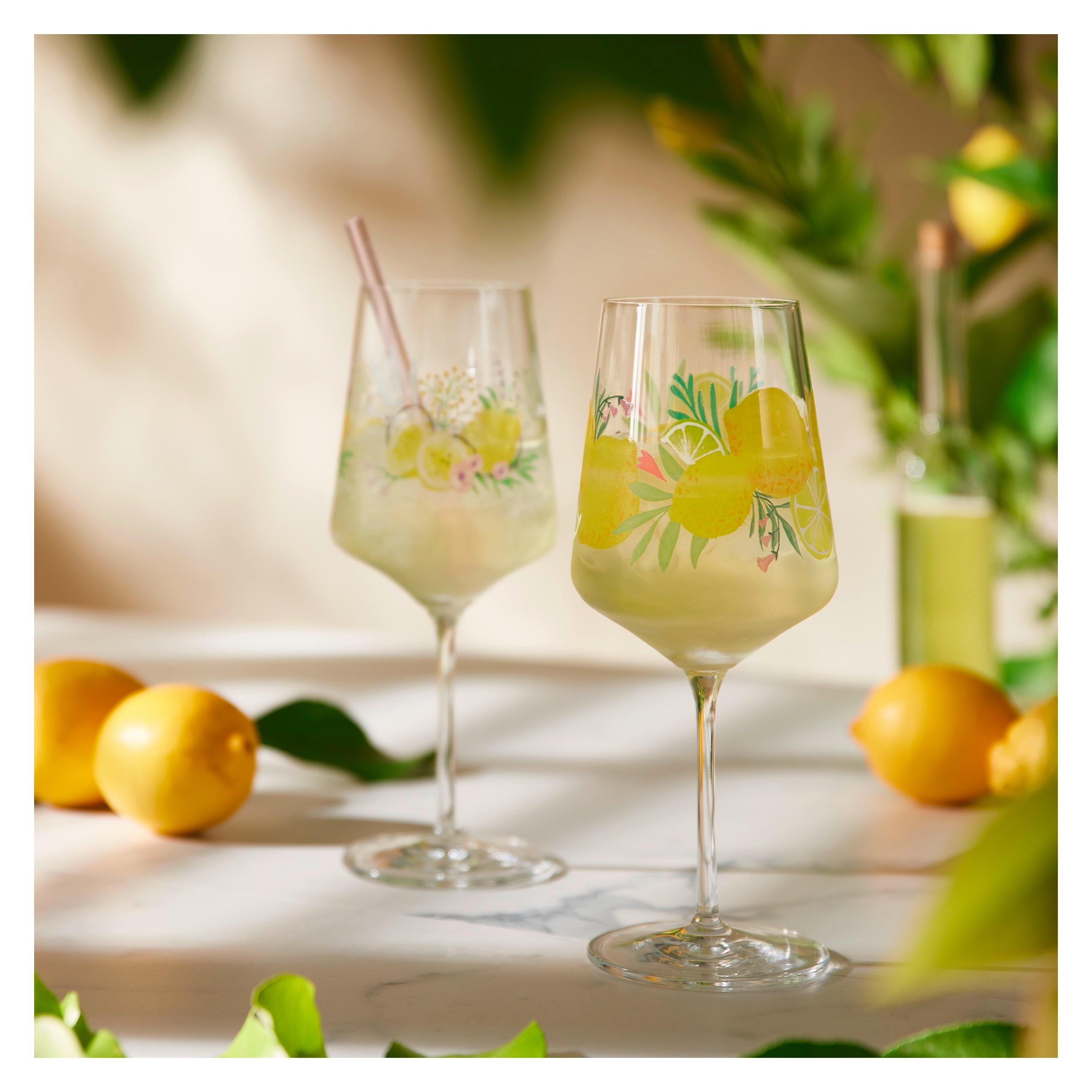 SPRITZERGLAS Sommertau 544 ml 2-teilig - Gelb/Lila, LIFESTYLE, Glas (9,3/22,5/9,3cm) - Ritzenhoff