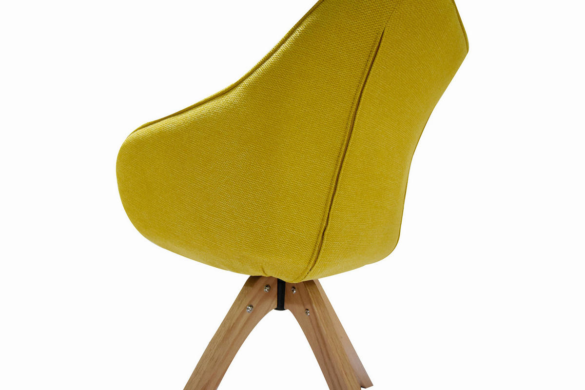 ARMLEHNSTUHL  in  - Senfgelb/Naturfarben, Design, Holz/Textil (58,5/85,5/61,5cm) - Livetastic
