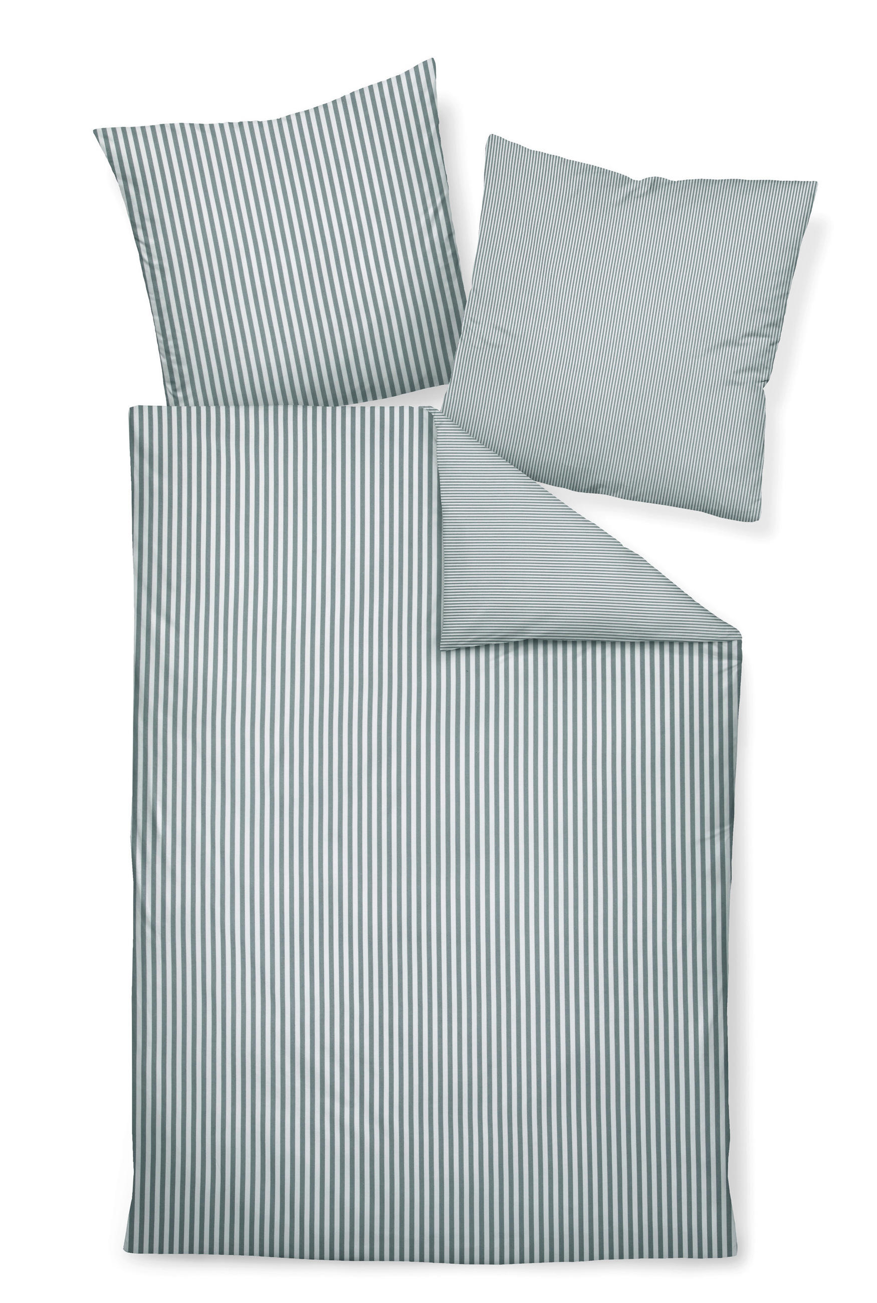 BETTWÄSCHE CHINCHILLA-S Flanell 135/200 cm  - Silberfarben/Weiß, Basics, Textil (135/200cm) - Janine