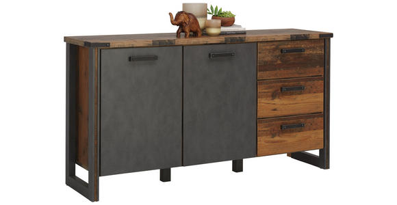 SIDEBOARD 168/88/42 cm - Anthrazit/Grau, KONVENTIONELL, Holzwerkstoff/Kunststoff (168/88/42cm) - Hom`in