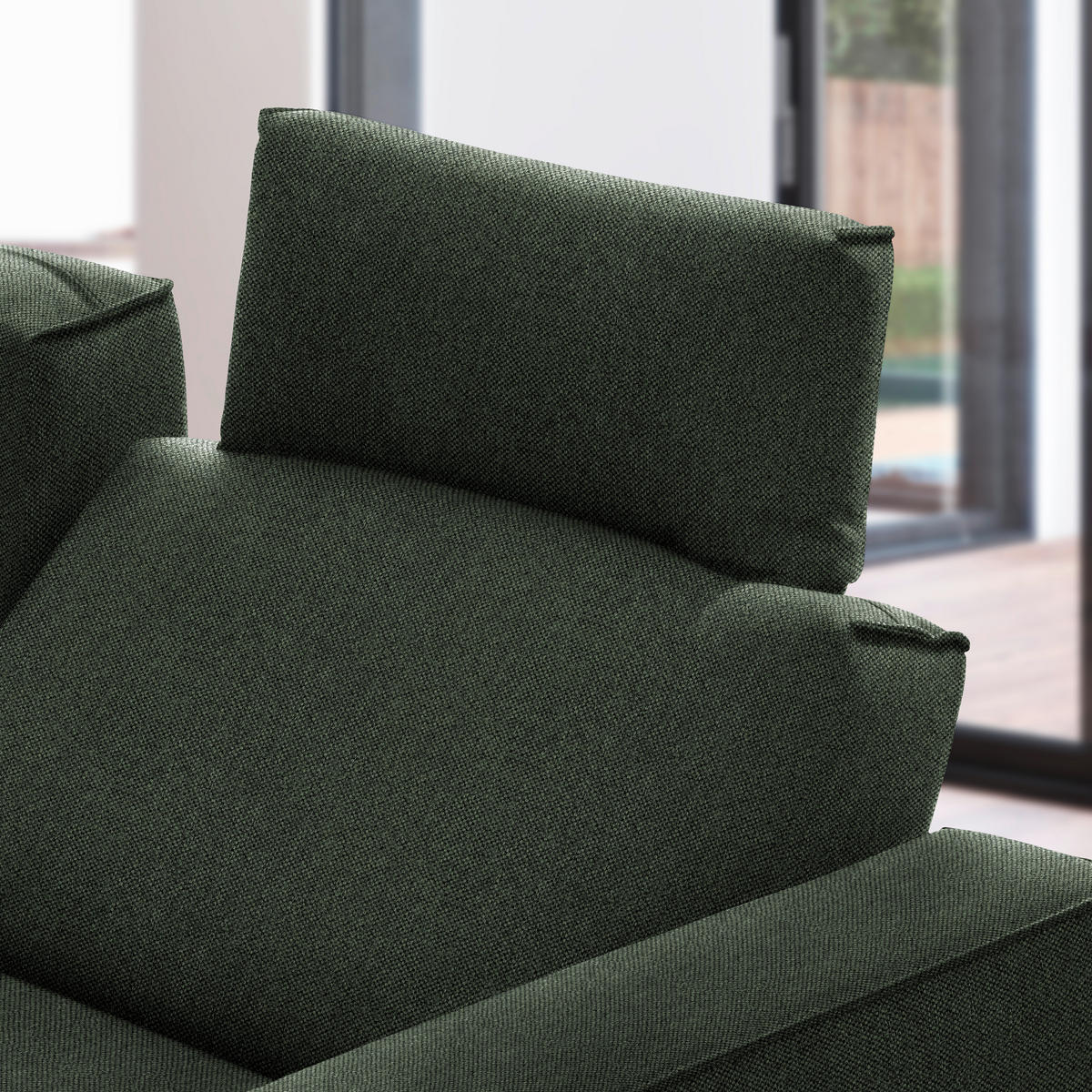 ECKSOFA in Flachgewebe Grün  - Schwarz/Grün, Design, Textil/Metall (210/260cm) - Johann Jakob