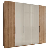DREHTÜRENSCHRANK in Champagner, Eiche Bianco  - Schieferfarben/Eiche Bianco, Konventionell, Glas/Holzwerkstoff (250/236/58cm) - Dieter Knoll