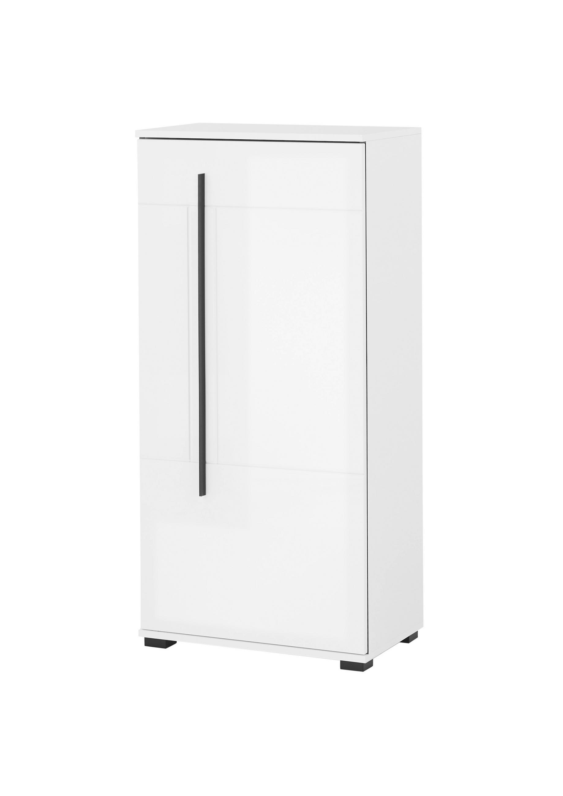 HIGHBOARD  60/126/37 cm  - Weiß Hochglanz/Schwarz, Design, Holzwerkstoff/Kunststoff (60/126/37cm) - Livetastic