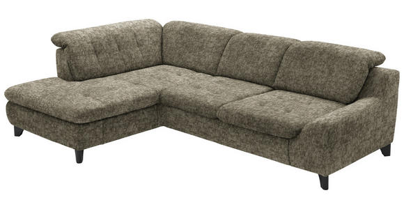 ECKSOFA in Chenille Olivgrün  - Schwarz/Olivgrün, KONVENTIONELL, Textil/Metall (200/281cm) - Carryhome