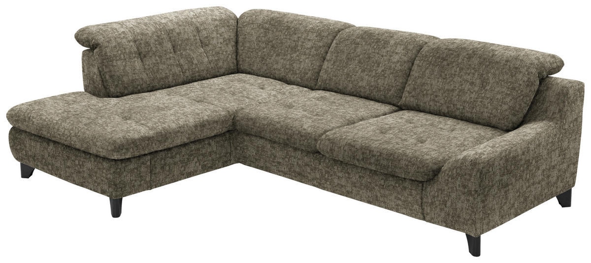 HÖRNSOFFA i chenille olivgrön  - olivgrön/svart, Klassisk, metall/textil (200/281cm) - MID.YOU