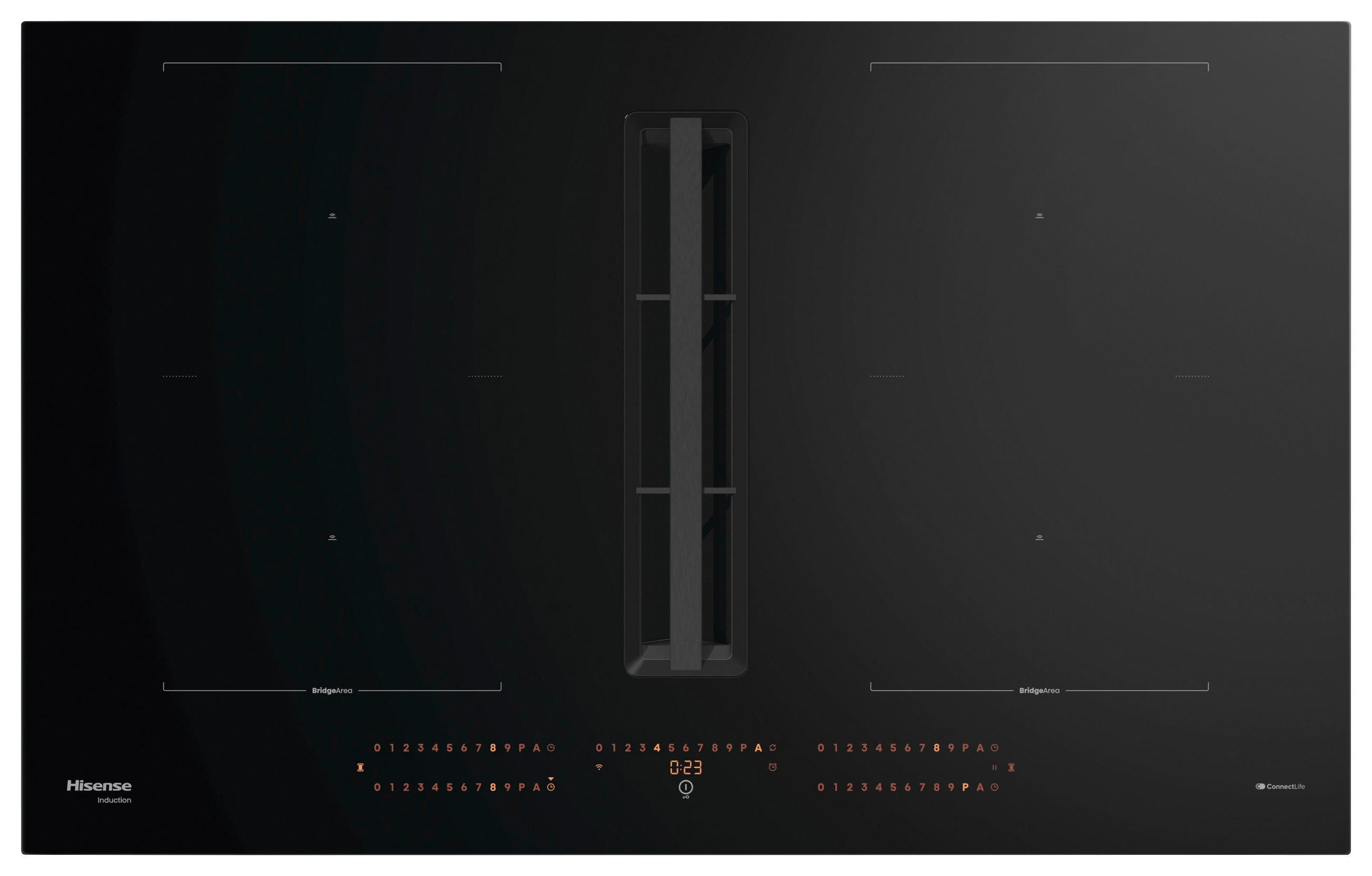 KOCHFELD-DUNSTABZUG-KOMBI HEH8443BSCWF  - Schwarz, Basics, Glas/Metall (83/23,3/52cm) - Hisense