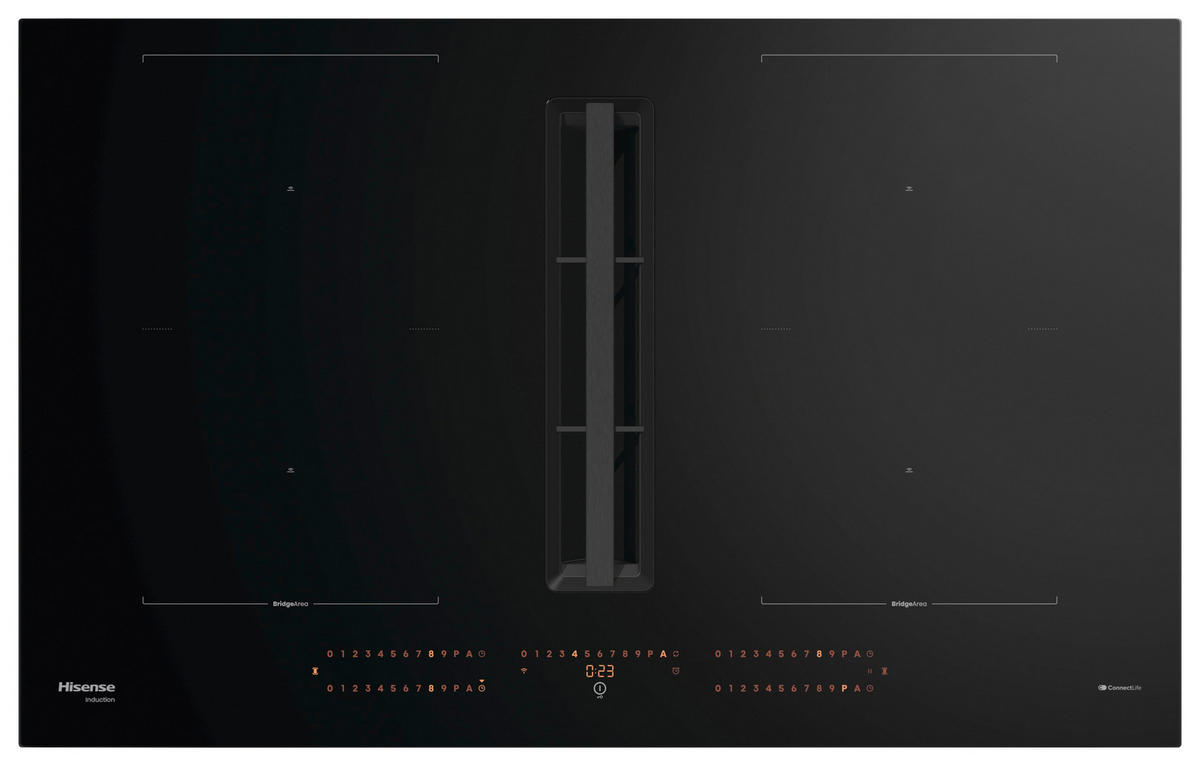 KOCHFELD-DUNSTABZUG-KOMBI HEH8443BSCWF  - Schwarz, Basics, Glas/Metall (83/23,3/52cm) - Hisense