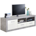 LOWBOARD Grau, Weiß  - Silberfarben/Alufarben, Design, Holzwerkstoff/Kunststoff (147/45/49cm) - Xora