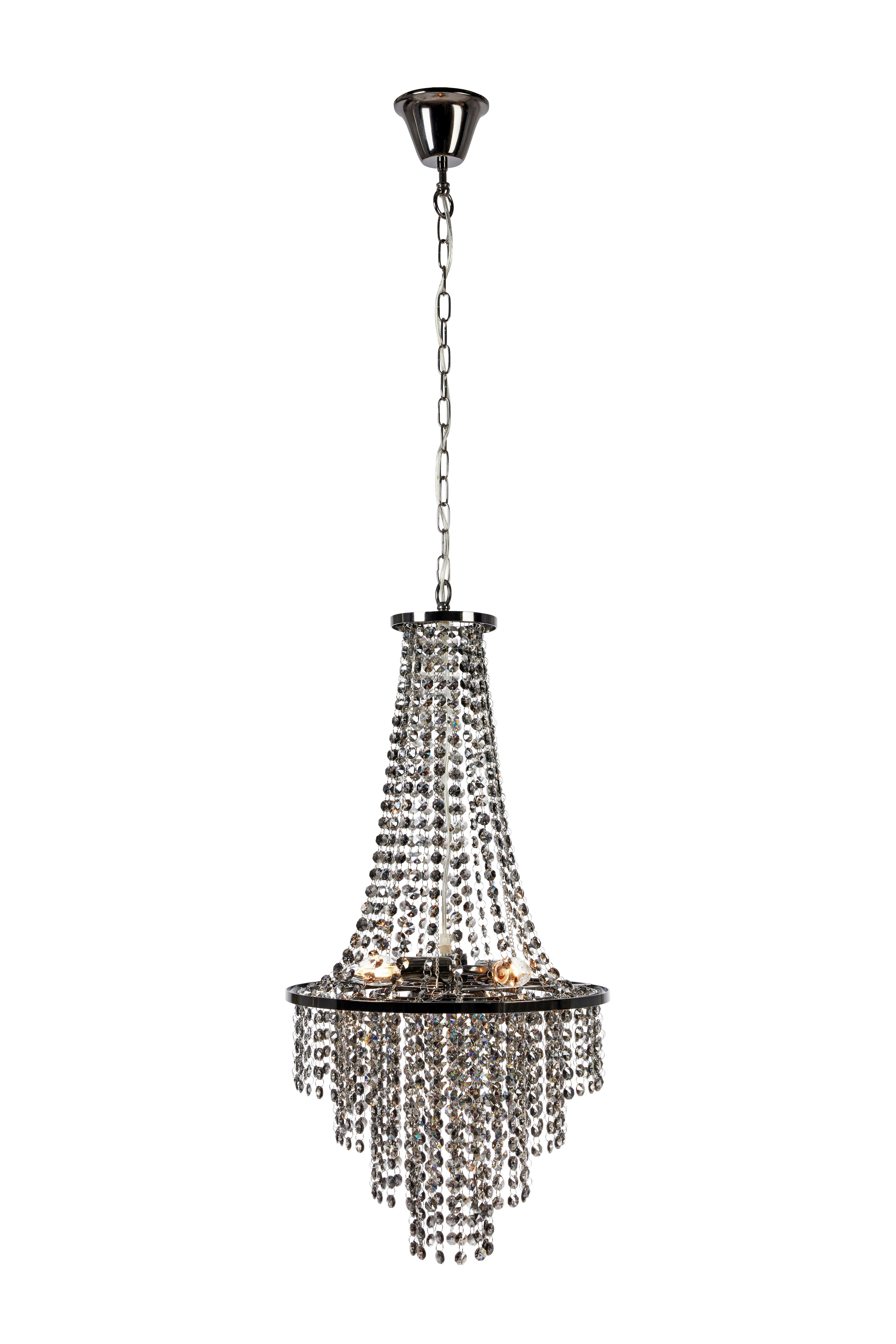 KRONLEUCHTER 38/68 cm   - Chromfarben/Schwarz, Basics, Glas/Metall (38/68cm) - Markslöjd