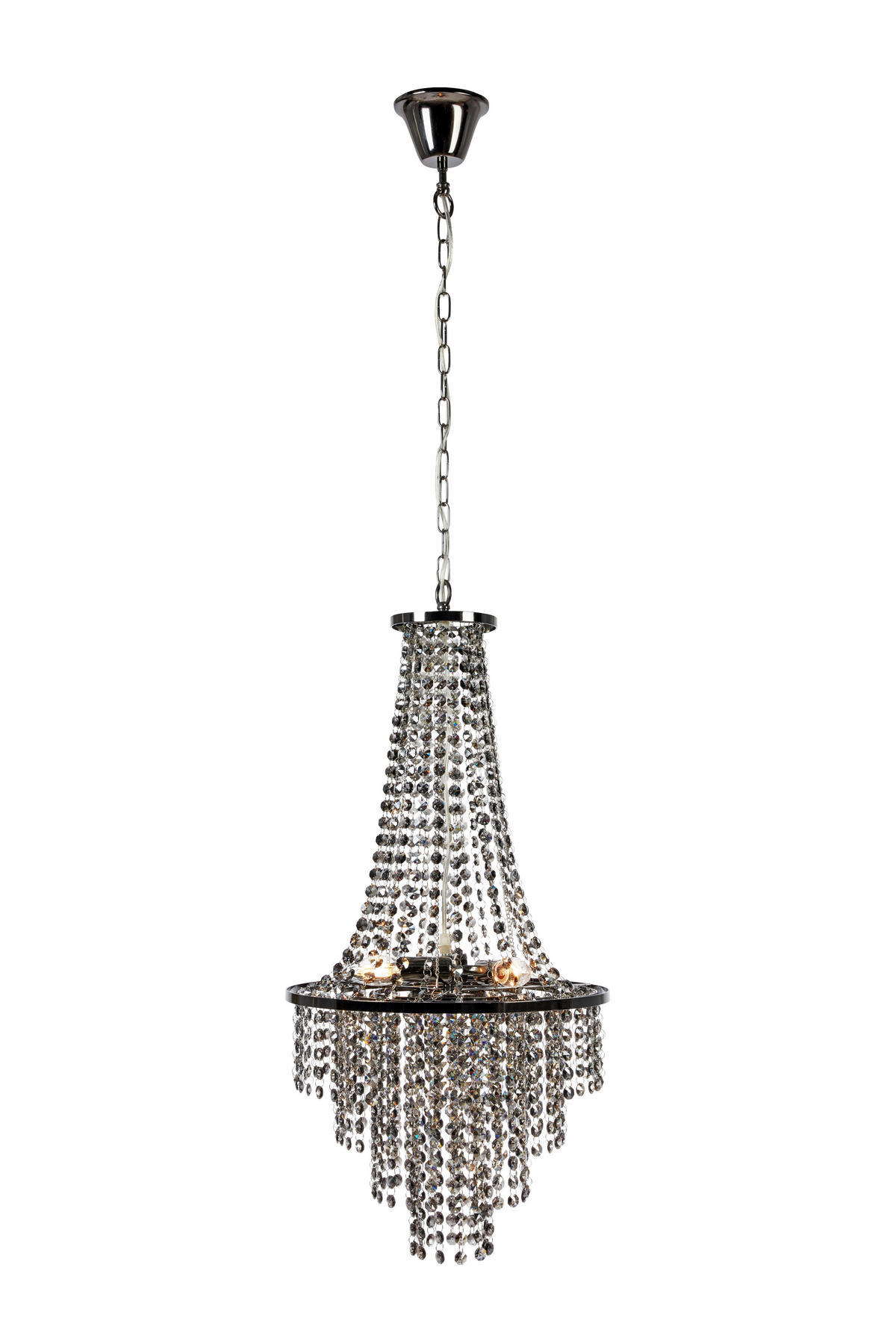 KRONLEUCHTER 38/68 cm   - Chromfarben/Schwarz, Basics, Glas/Metall (38/68cm) - Markslöjd