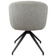 ARMLEHNSTUHL  Sitzfläche 360° drehbar, automatische Rückholfunktion Leinenoptik  - Schwarz/Grau, Design, Holz/Textil (61/84/62cm) - Valnatura
