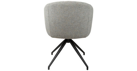 ARMLEHNSTUHL  Sitzfläche 360° drehbar, automatische Rückholfunktion Leinenoptik  - Schwarz/Grau, Design, Holz/Textil (61/84/62cm) - Valnatura