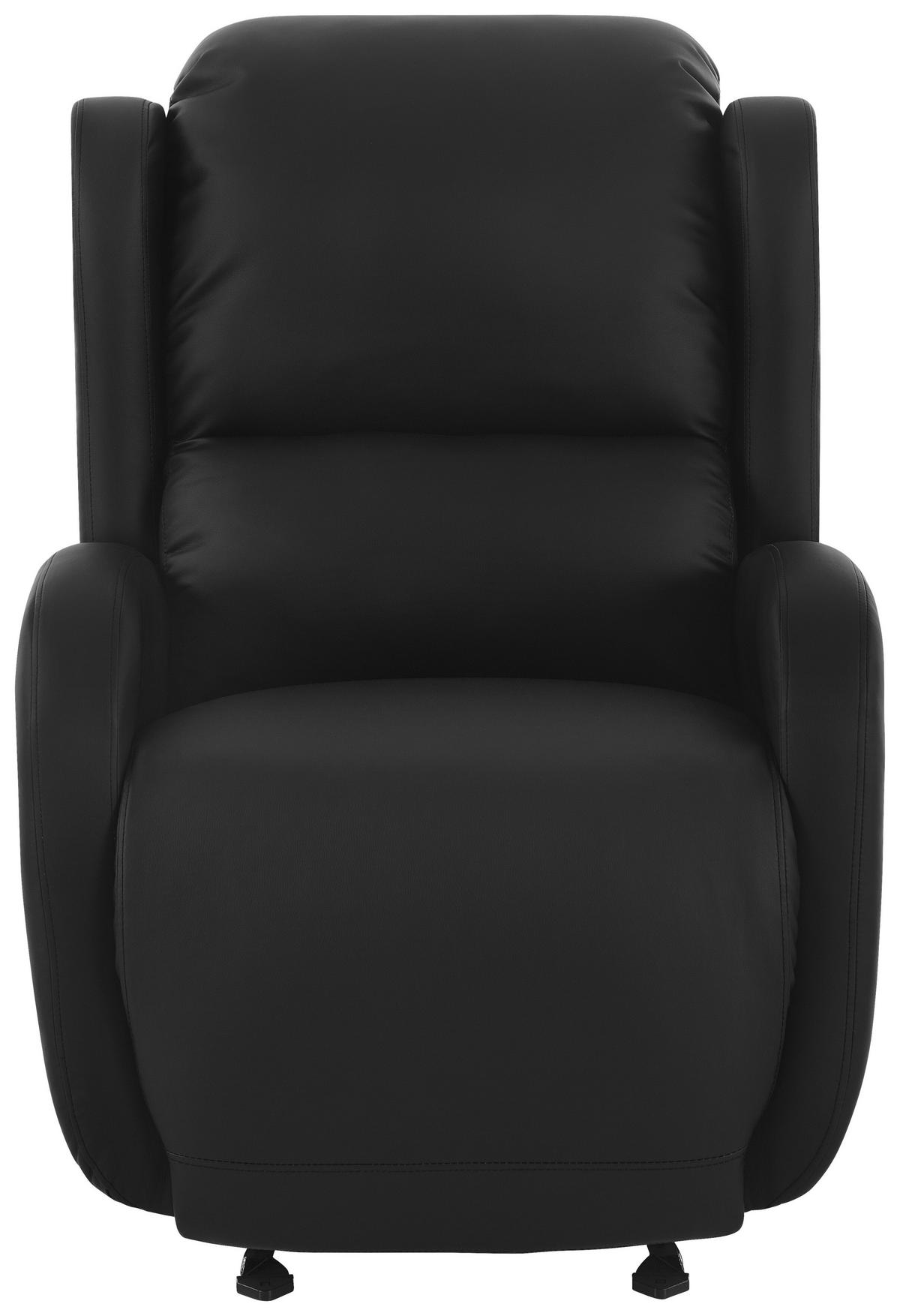 RELAXSESSEL Lederlook    - Schwarz, KONVENTIONELL, Textil/Metall (75/107/97cm) - MID.YOU