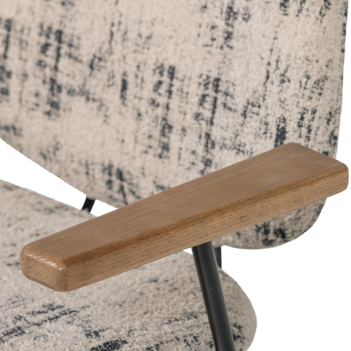 SESSEL in Chenille Beige  - Beige/Schwarz, Design, Holz/Textil (69/69/64cm) - Livetastic