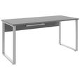 SCHREIBTISCH 70/160/75 cm  in Silberfarben, Dunkelgrau  - Dunkelgrau/Silberfarben, MODERN, Holzwerkstoff/Metall (70/160/75cm) - Novel