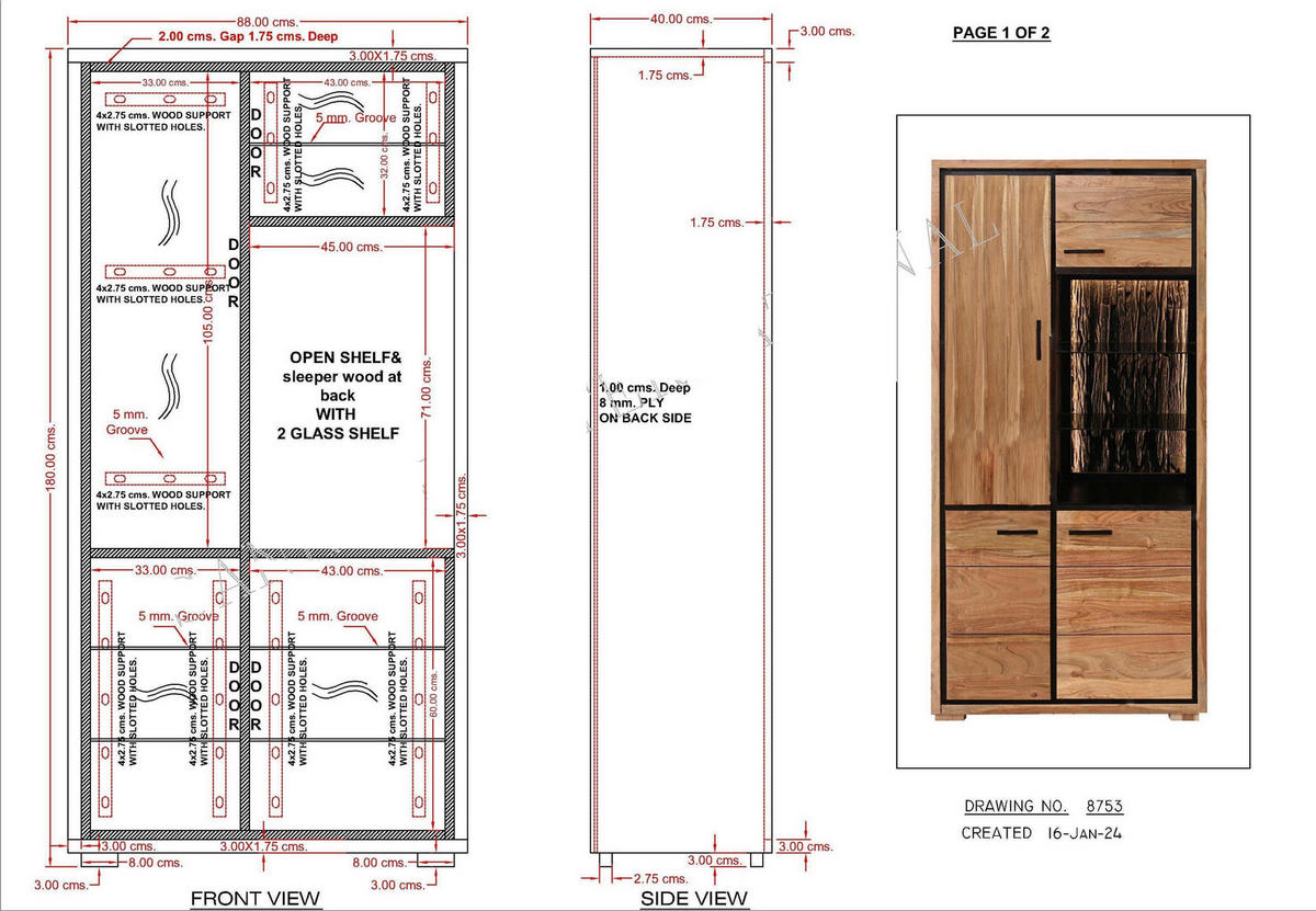 VITRÍNA, akácia, farba akácie, 88/180/40 cm - čierna/farba akácie, Lifestyle, kov/drevo (88/180/40cm) - Landscape