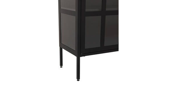 VITRINE in Schwarz - Schwarz, Design, Glas/Metall (120/110/35cm) - Xora