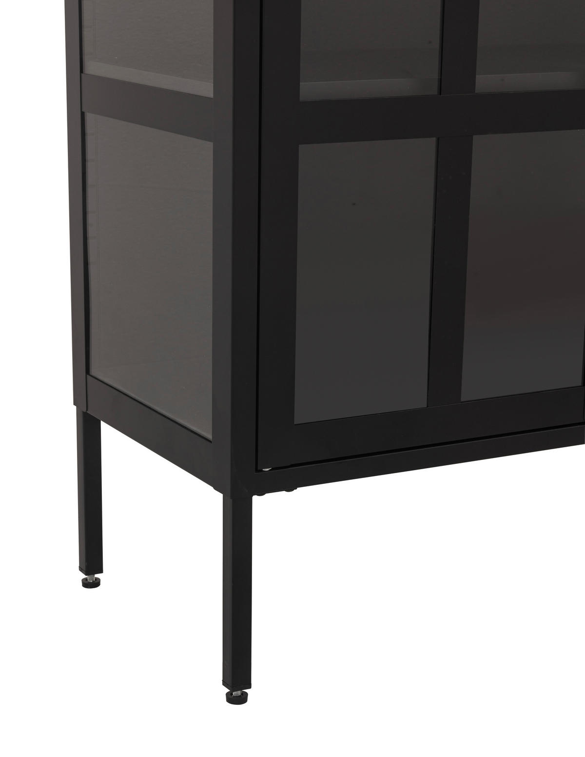 VITRINE in Schwarz  - Schwarz, Design, Glas/Metall (120/110/35cm) - Xora