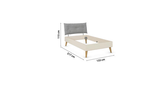 BETT 120/200 cm  in Champagner  - Wildeiche/Champagner, Design, Holz/Holzwerkstoff (120/200cm) - Carryhome