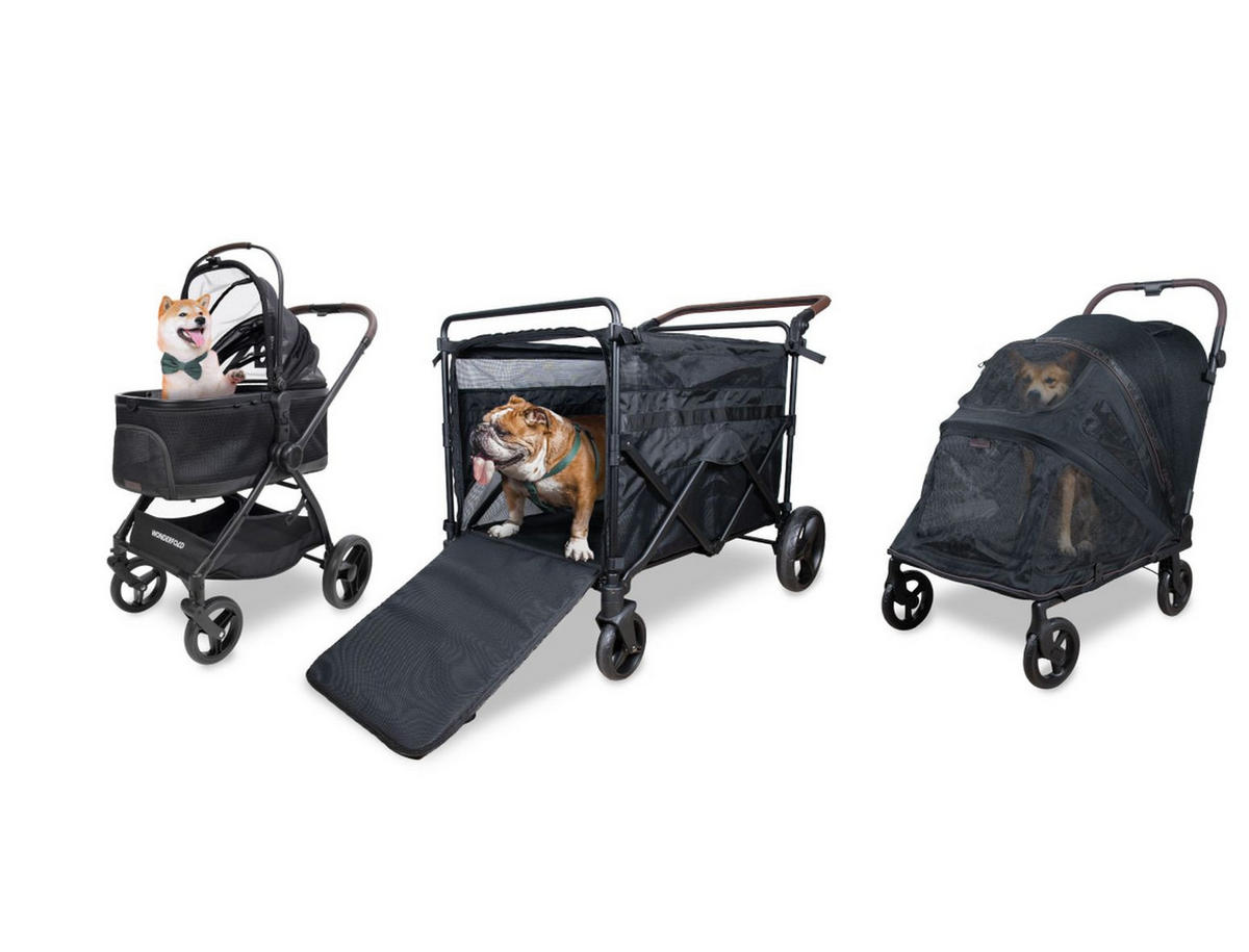 HUNDEBOLLERWAGEN  PXL Pet Heavy Duty Wagon   - Schwarz, Basics, Textil/Metall (117/72,50/107,50cm) - WONDERFOLD
