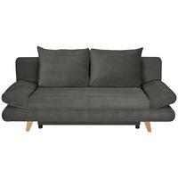 SCHLAFSOFA  mit Schlafen auf Sitzhöhe, haustierfreundlicher Bezug Cord Grau  - Buchefarben/Grau, KONVENTIONELL, Holz/Textil (200/75/85cm) - Carryhome