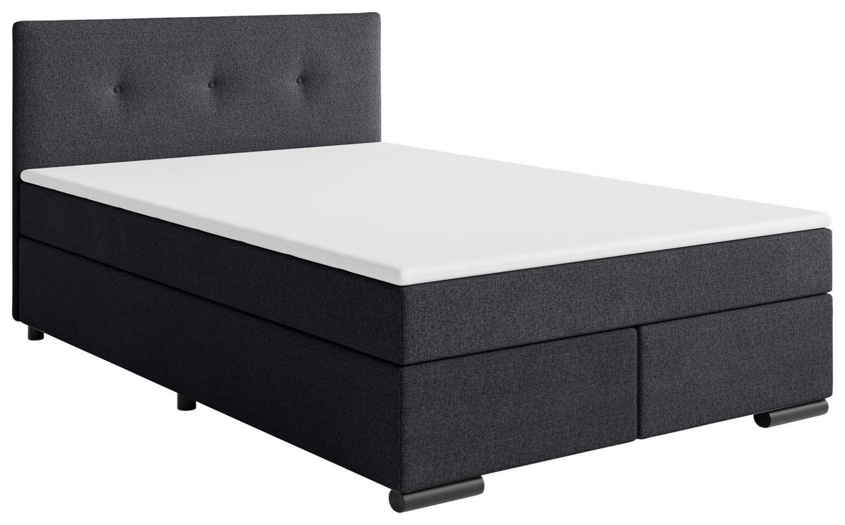 BOXSPRINGBETT 120/200 cm  in Anthrazit  - Anthrazit/Schwarz, MODERN, Karton/Holz (120/200cm) - MID.YOU