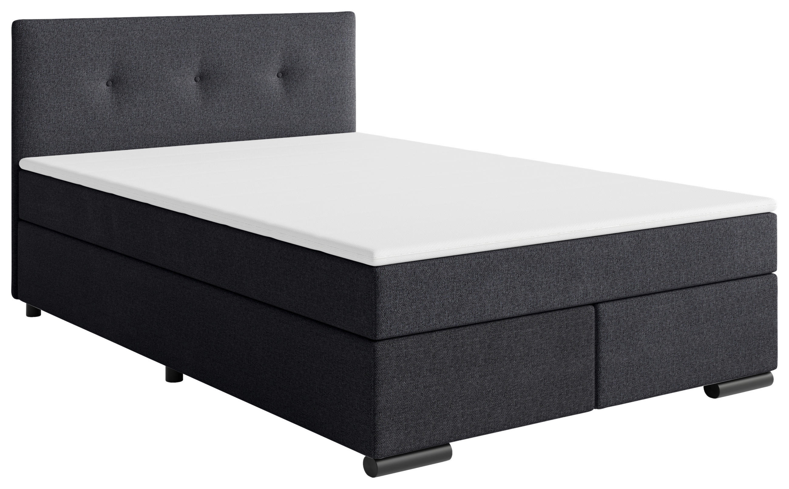 Thumbnail - Mid.you Boxspringbett, Anthrazit, Textil, Kiefer, massiv, H3, 120x200 cm, Stoffauswahl, Topper durchgehend, in verschied...